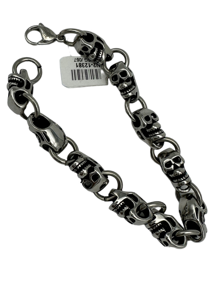 Silver Skeleton Skull Bracelet
