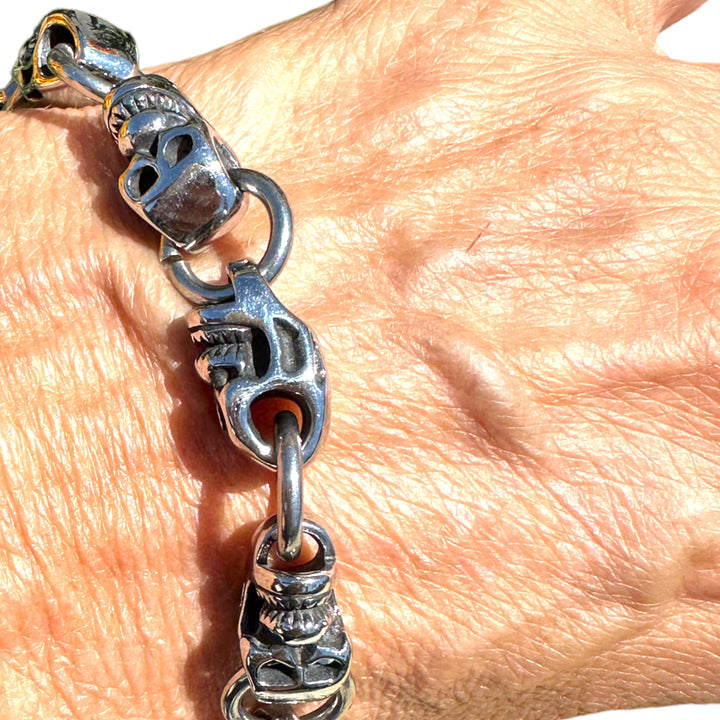 Silver Skeleton Skull Bracelet
