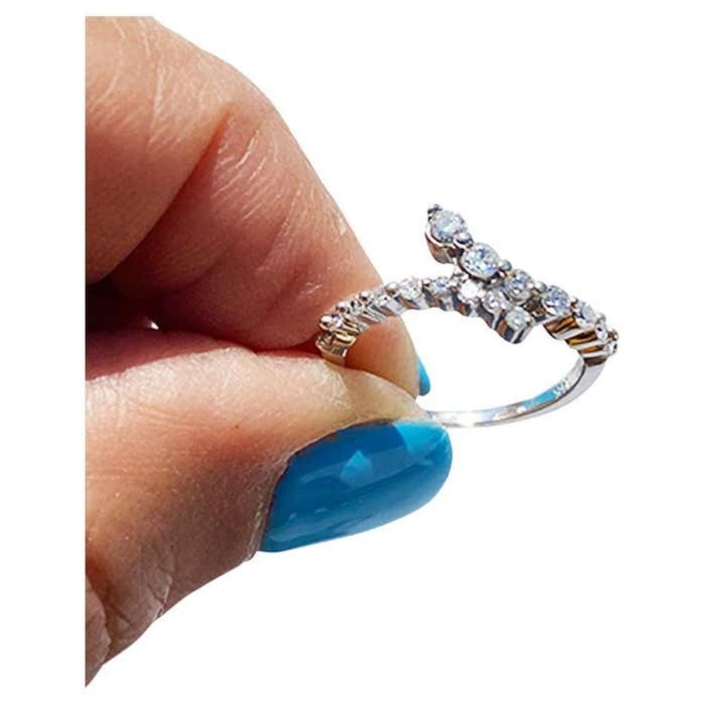 Bypass .48 carat Diamond Band 14kt White Gold