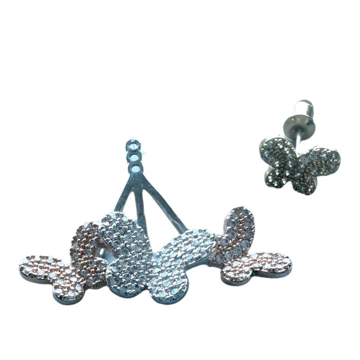 2.50ct Tri-colored Diamond Butterfly Enhancer Stud Earring