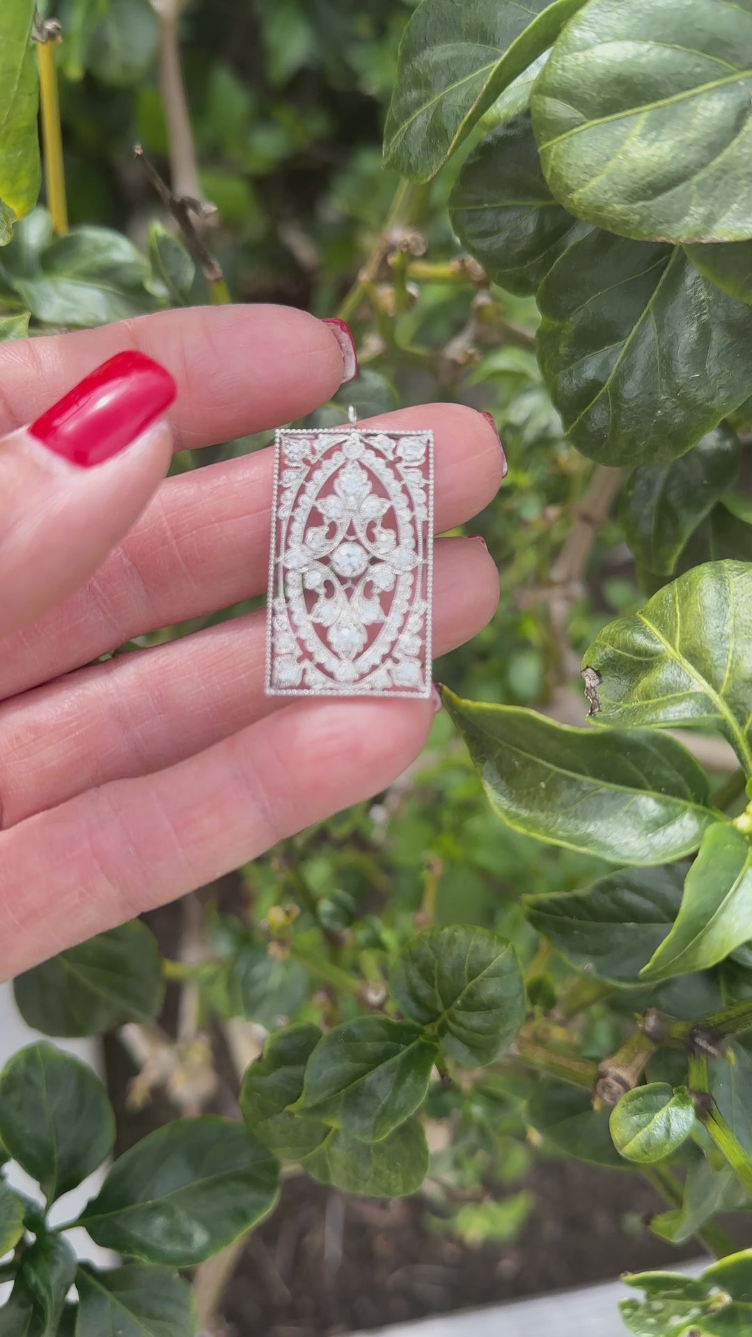 1800s Edwardian Platinum Diamond Pendant 2.25cts