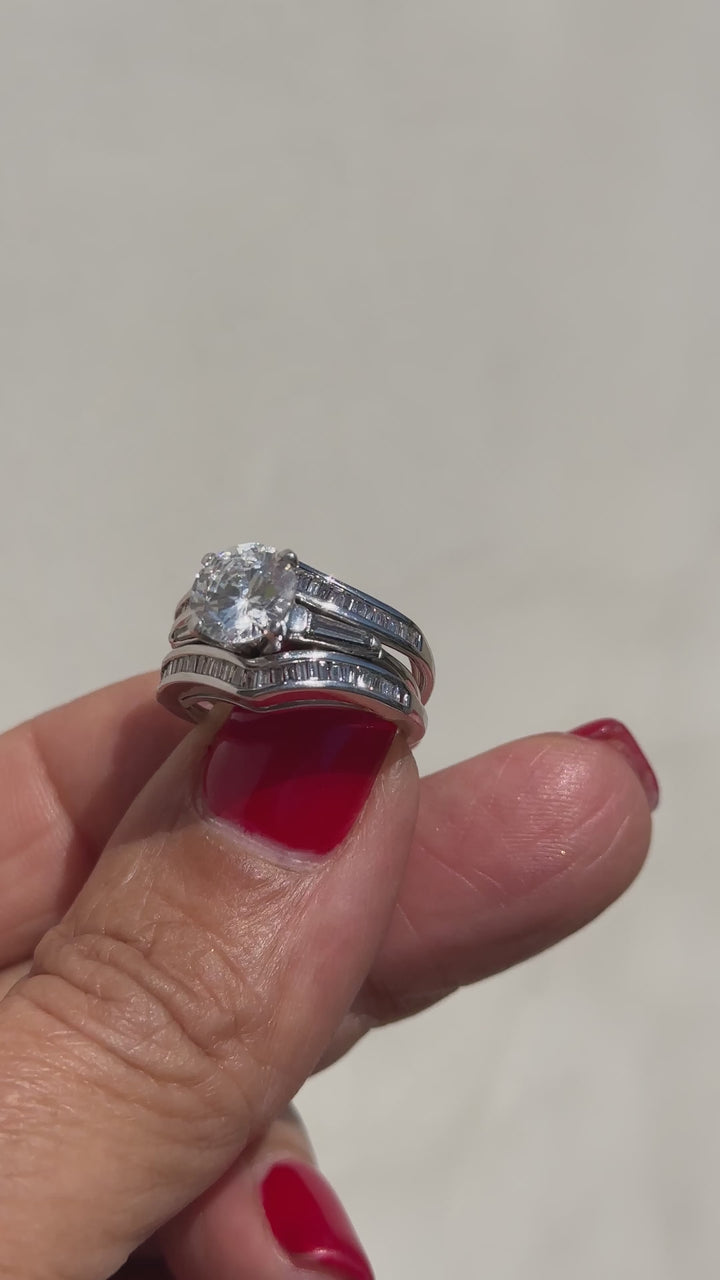 14Kt 1.60 CTW Engagement Wrap Solitaire Baguette Ring