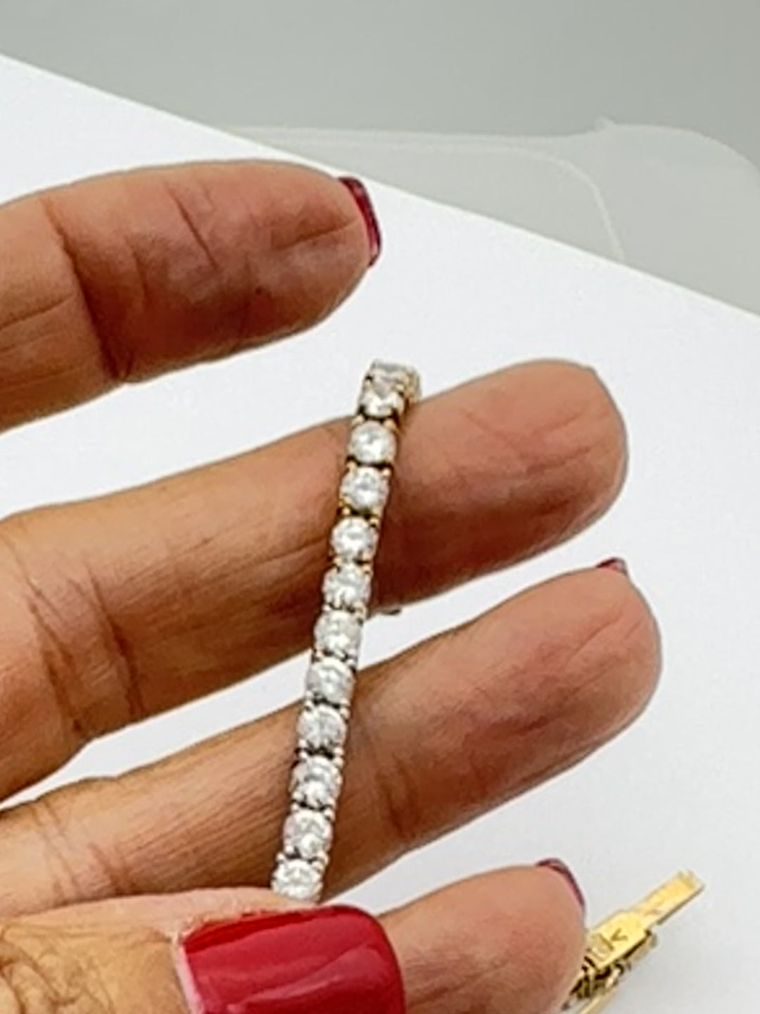 8 ct Sterling Yellow Gold Tennis Bracelet