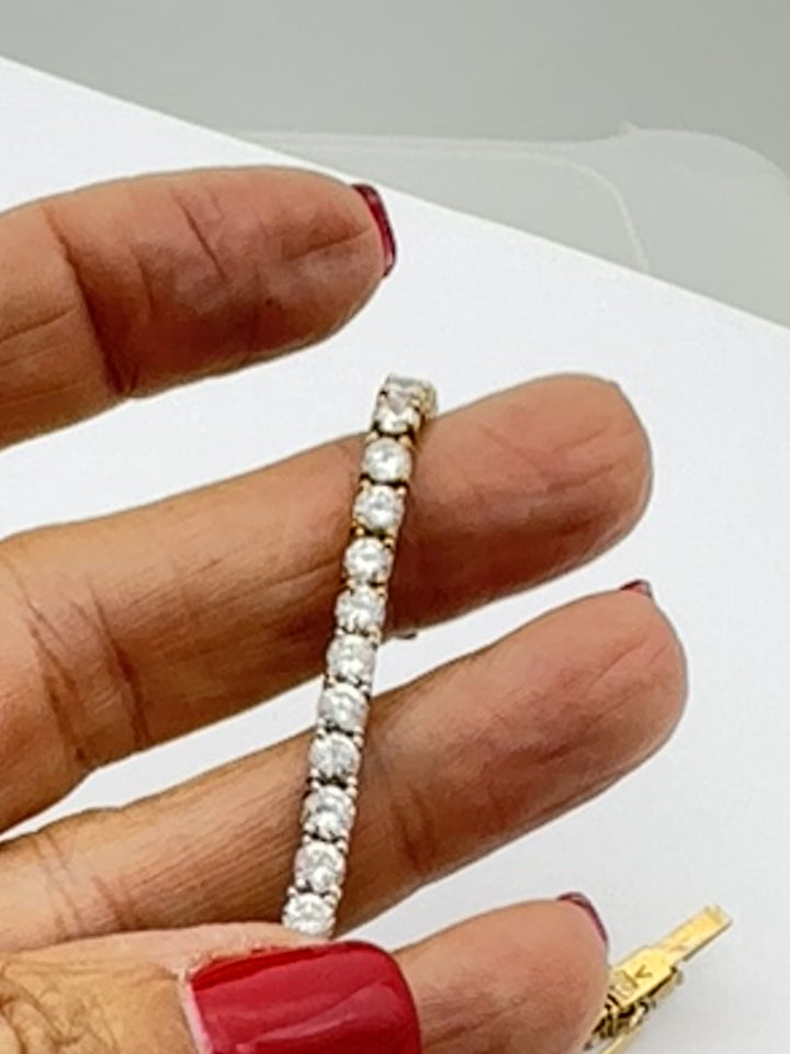 8 ct Sterling Yellow Gold Tennis Bracelet