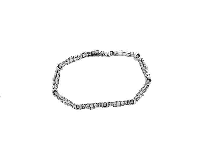 1.00 ct Diamond "X" White Gold Tennis Bracelet 14Kt