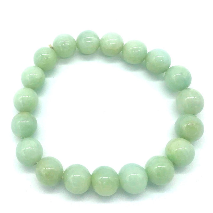 10.30 mm Green Jade Bead Expandable Bracelet