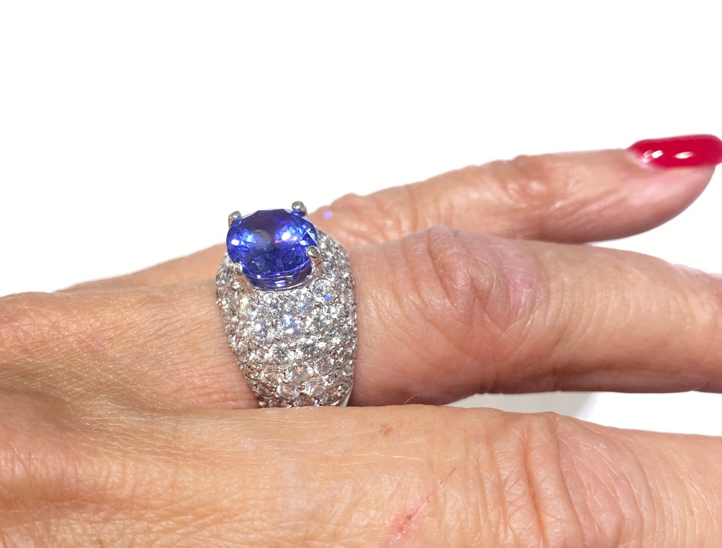 18kt Diamond & Tanzanite Band Ring 8.90 TCW