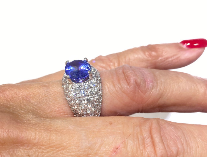 18kt Diamond & Tanzanite Band Ring 8.90 TCW