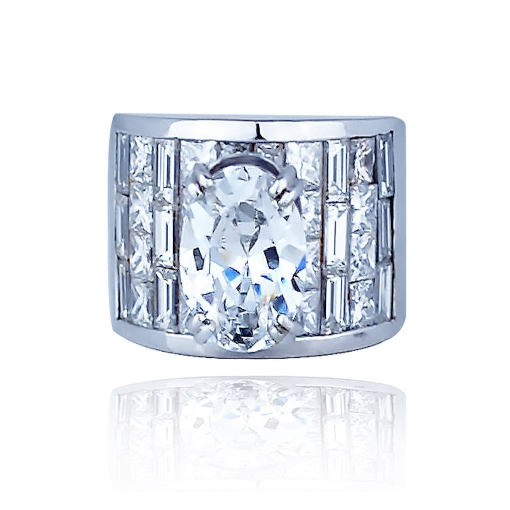 Diamond Channel 14.50mm Invisible Ring 6 ct VS  Band