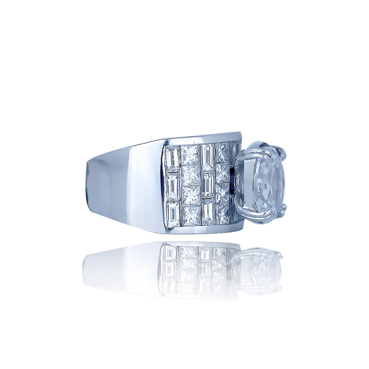Diamond Channel 14.50mm Invisible Ring 6 ct VS  Band