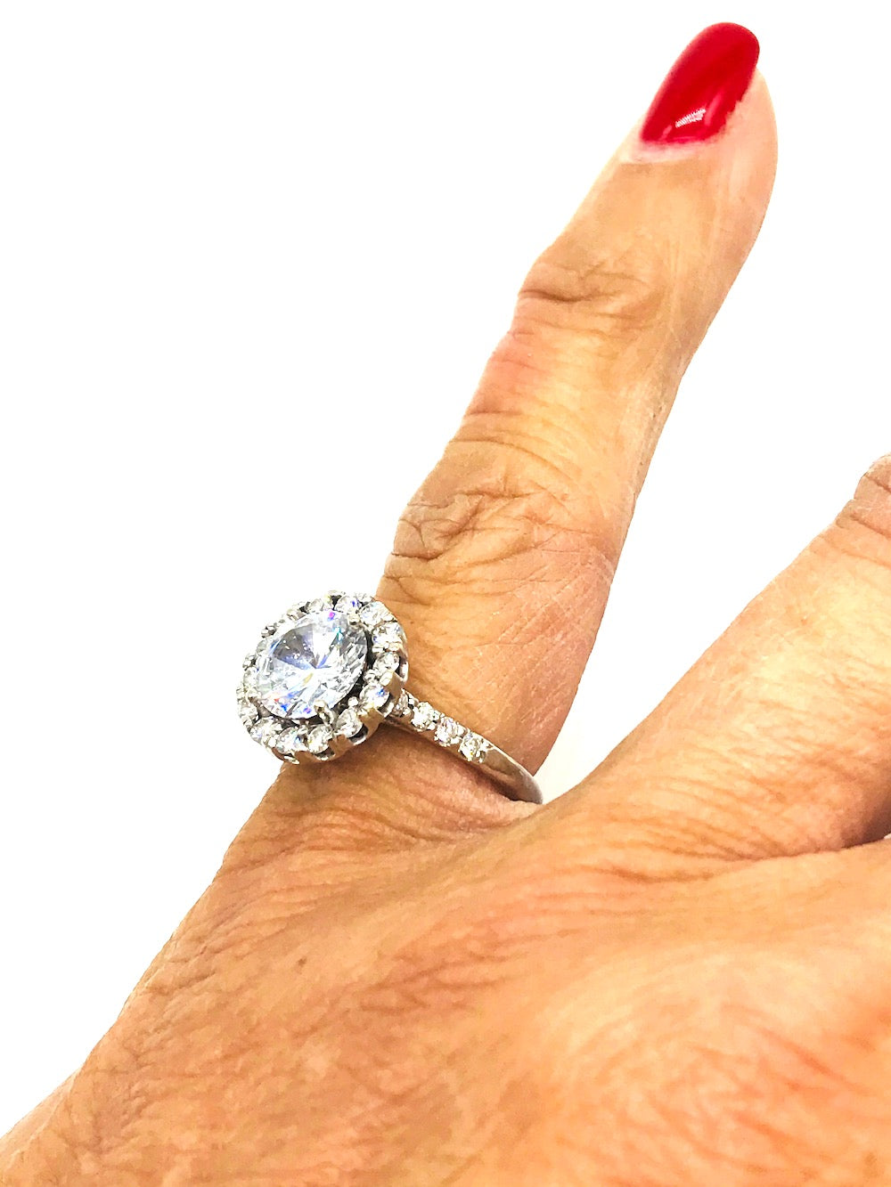 14K Diamond Engagement Ring Halo 2.53 CTW