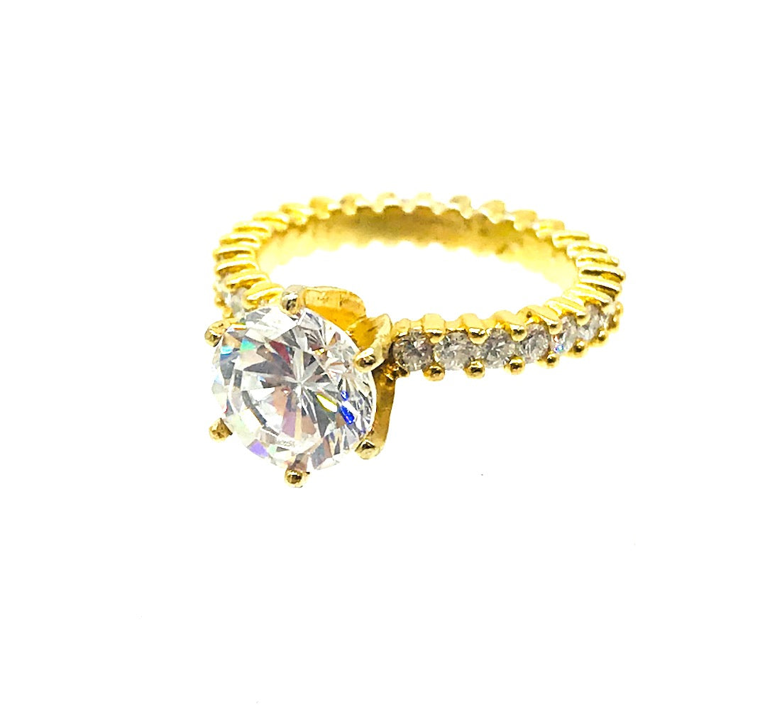 14Kt Yellow Gold Diamond Eternity Engagement 1 Ct