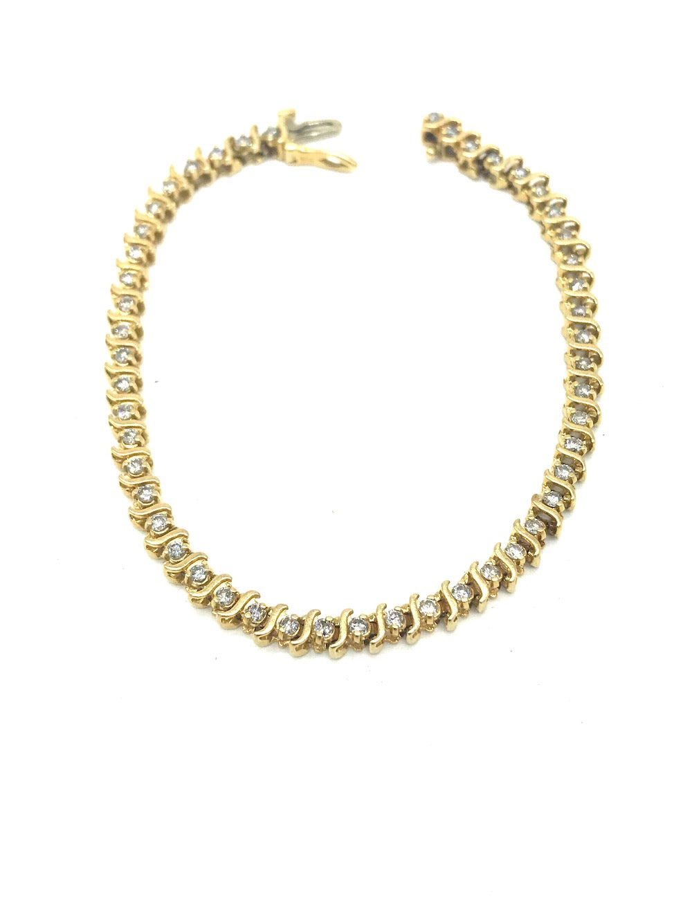 14K Diamond Tennis Link Bracelet 1.50 CTW