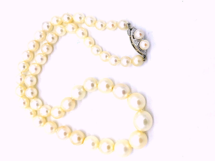 Choker AAA Pearl Strand Graduated 9.20 mm 14 kt Gold