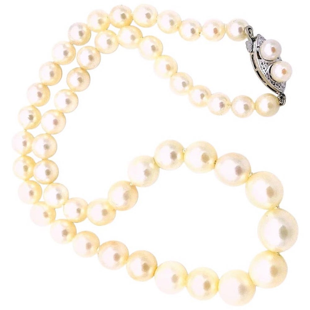 Choker AAA Pearl Strand Graduated 9.20 mm 14 kt Gold
