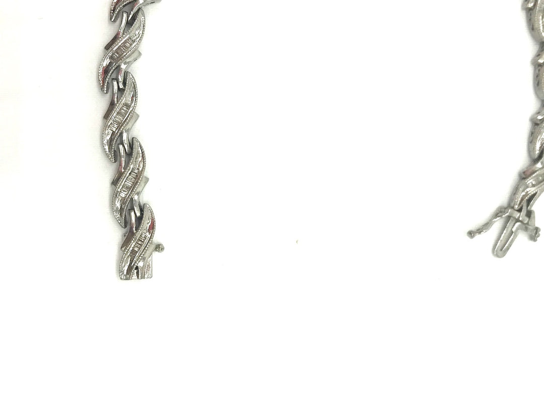 2.00 ct Baguette Diamond Tennis Bracelet, Sterling Silver