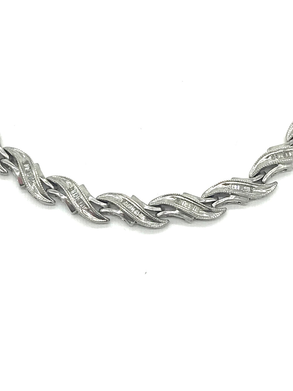 2.00 ct Baguette Diamond Tennis Bracelet, Sterling Silver