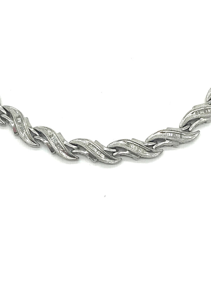 2.00 ct Baguette Diamond Tennis Bracelet, Sterling Silver