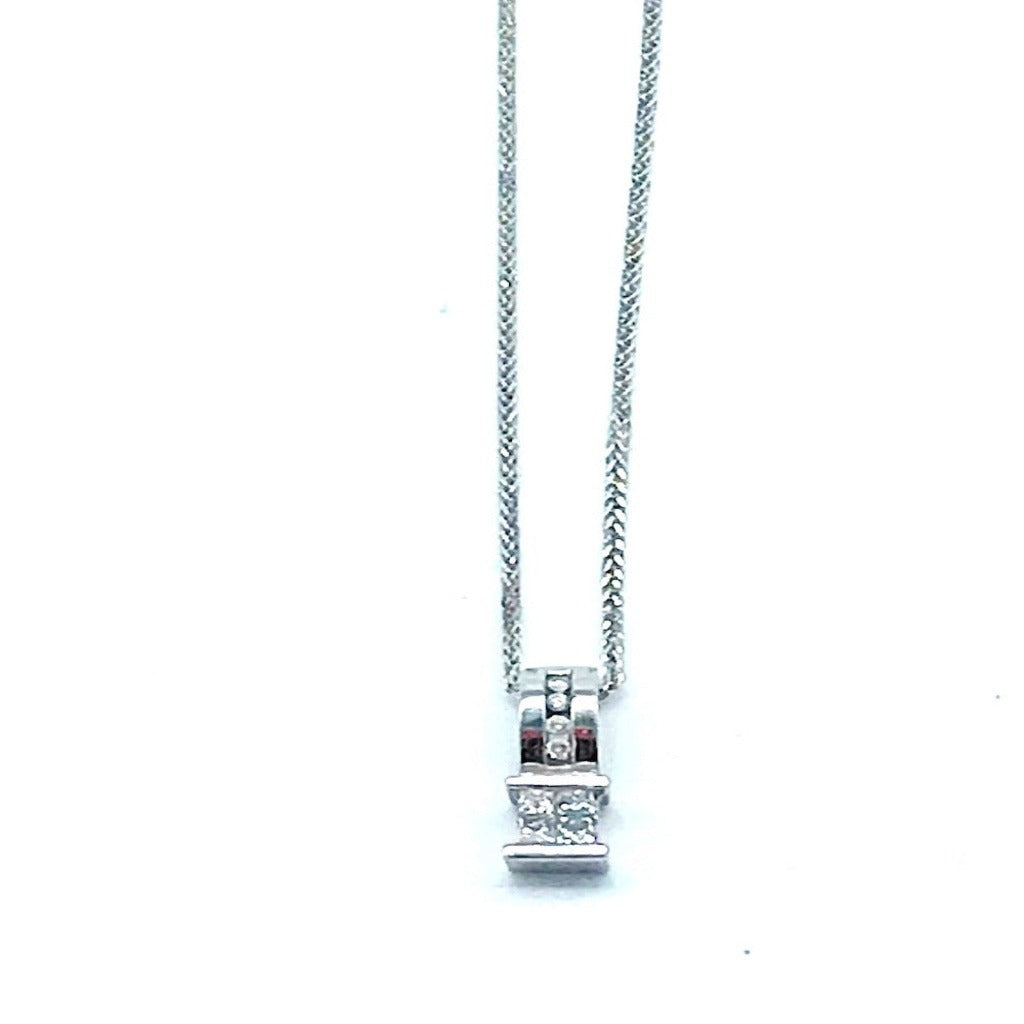 14Kt Princess Diamond Pendant .60 Ct