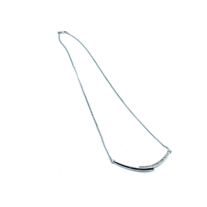 14K Black and White Diamond Necklace .38 Ct Contemporary