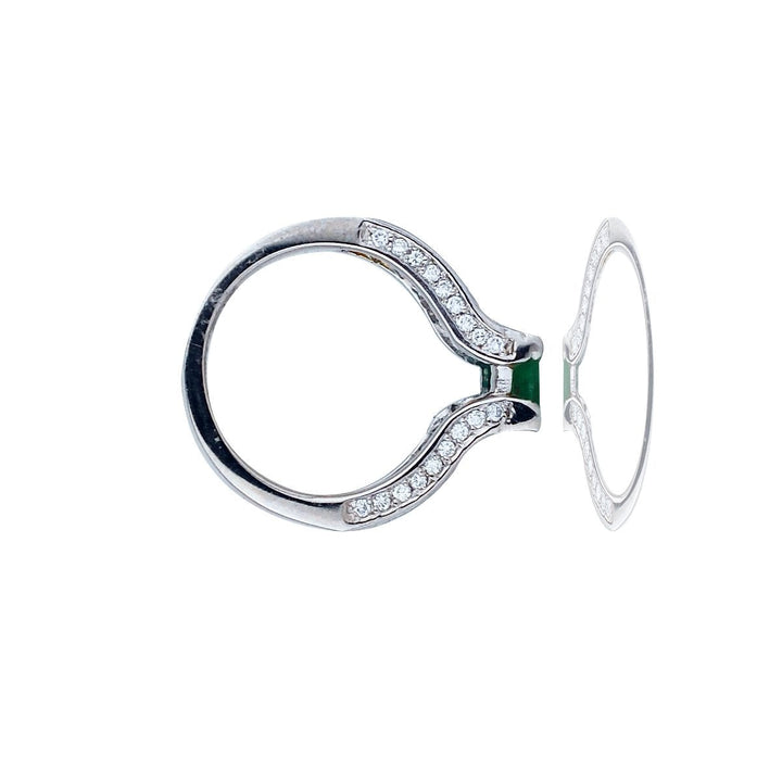 Emerald and Diamond Engagement Ring 4.26 ctw Colombian