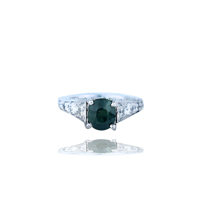 Platinum Sapphire and Diamond Platinum Engagement Ring 3.54TCW
