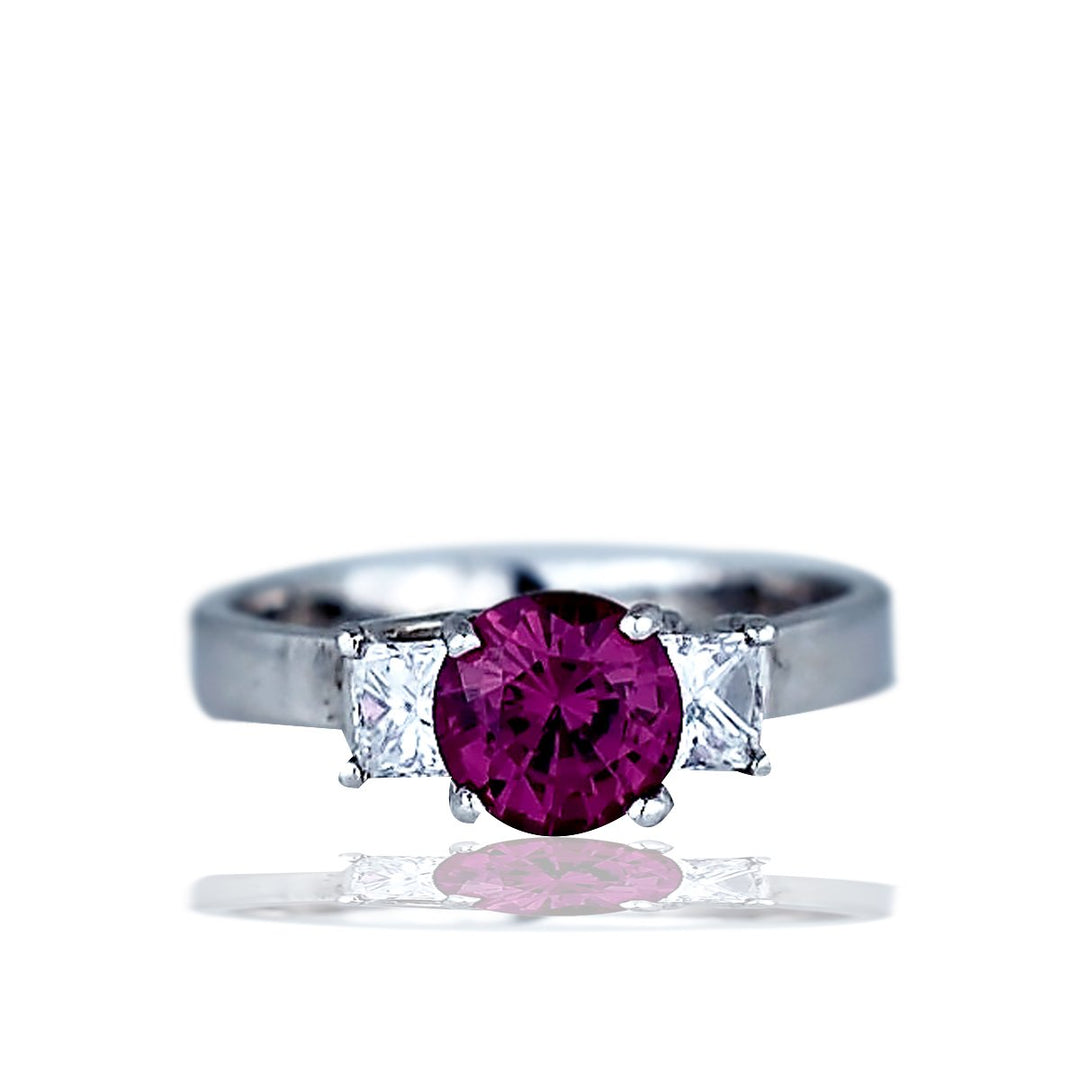 Tourmaline and Diamond 3 Stone, 14Kt Ring