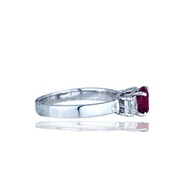 Tourmaline and Diamond 3 Stone, 14Kt Ring