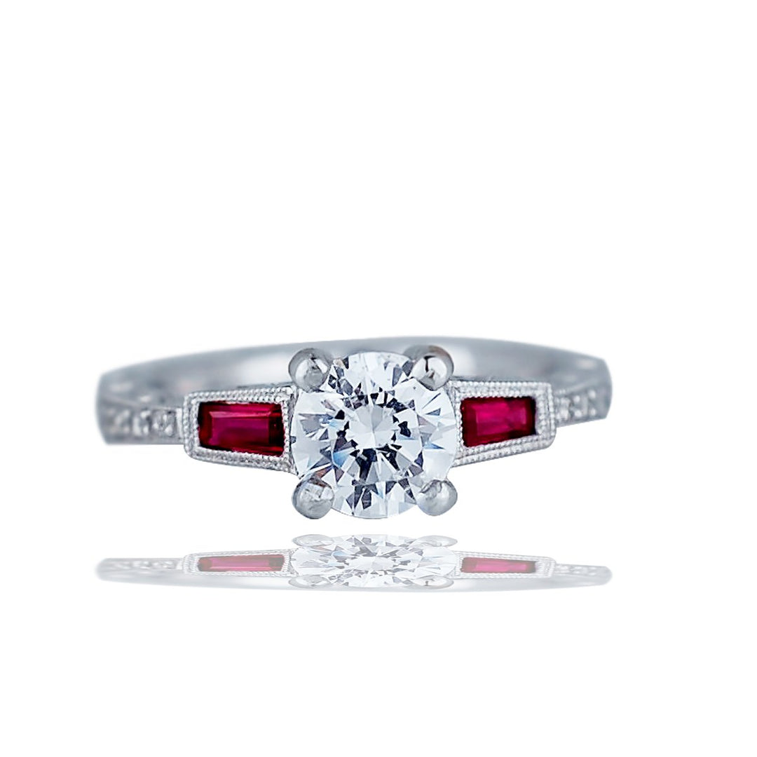 14kt Ruby and Diamond Engagement Ring