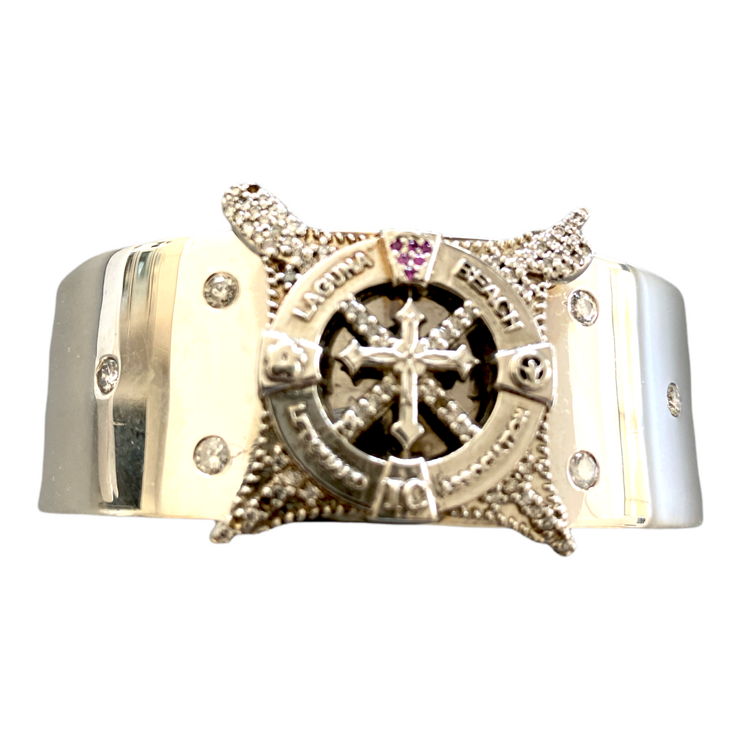 Lifeguard Diamond Bracelet with Rubies 22mm Cuff