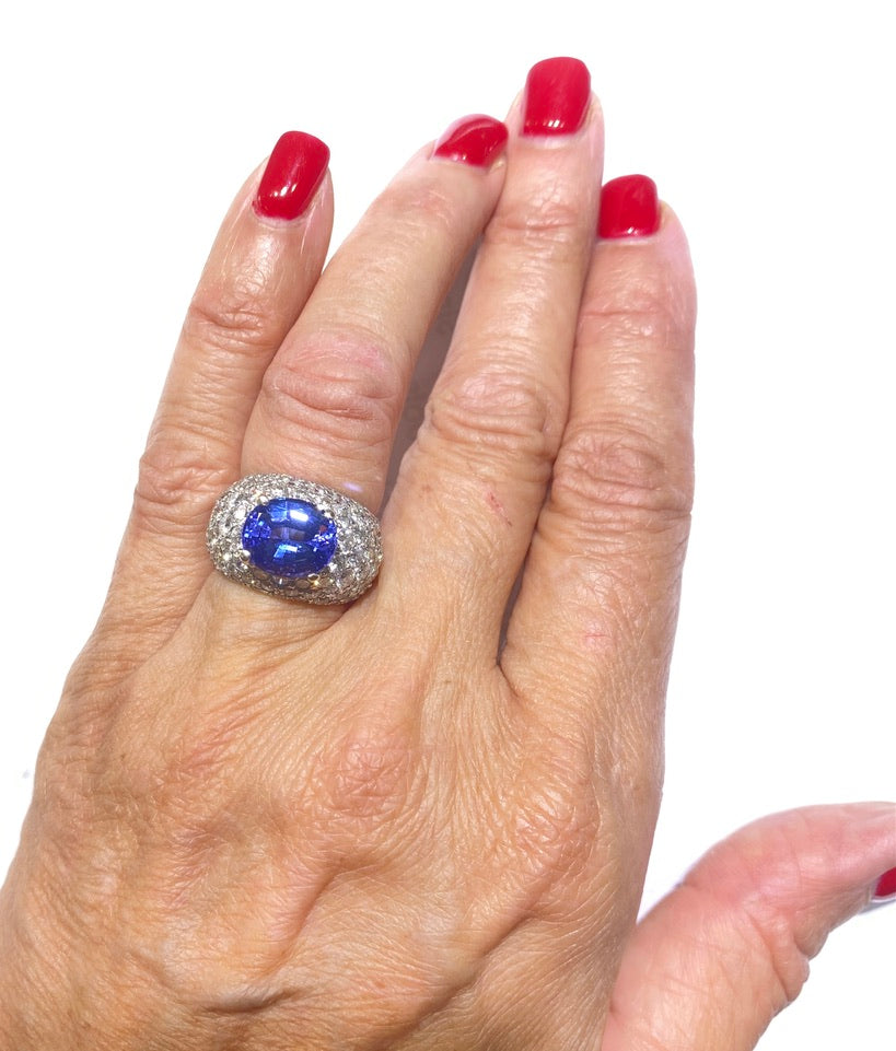 18kt Diamond & Tanzanite Band Ring 8.90 TCW