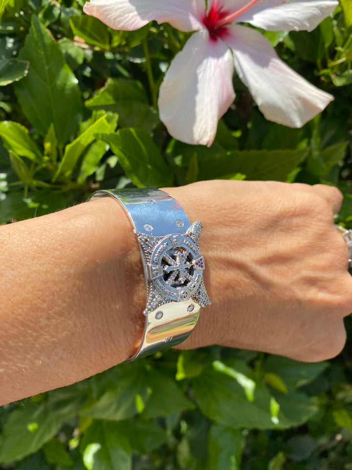 Lifeguard Diamond Bracelet with Rubies 22mm Cuff