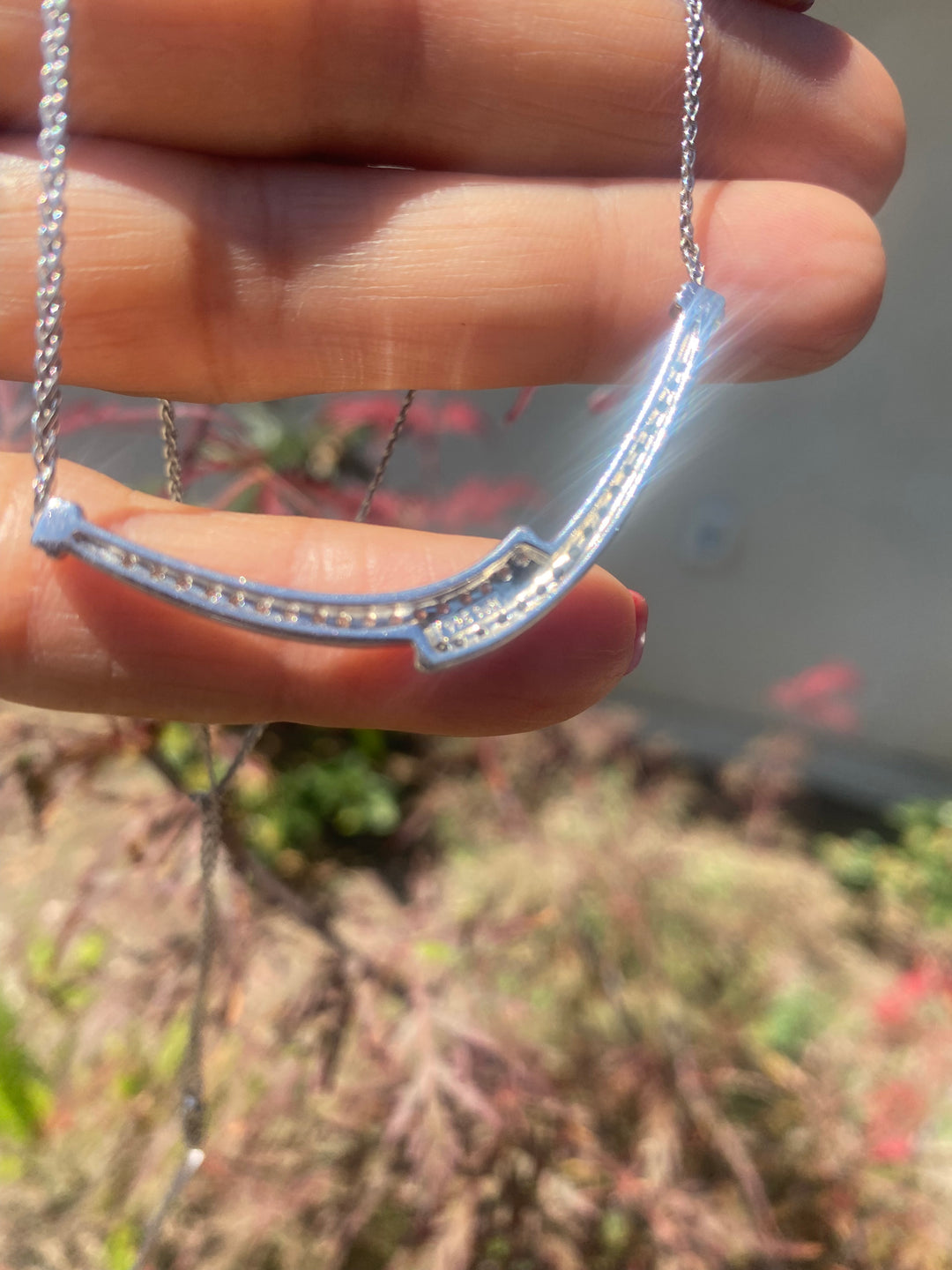 14K Black and White Diamond Necklace .38 Ct Contemporary