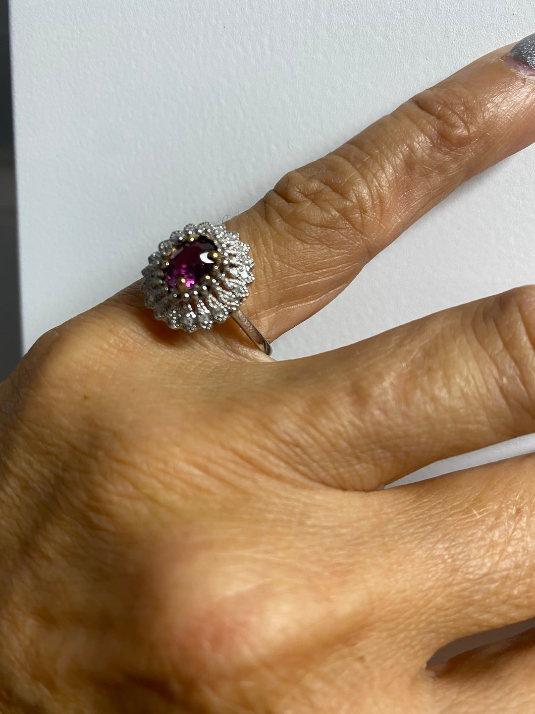 Halo Tourmaline and Diamond Ring 14kt Gold