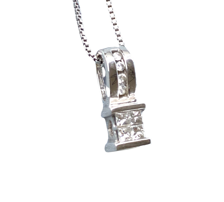 14Kt Princess Diamond Pendant .60 Ct