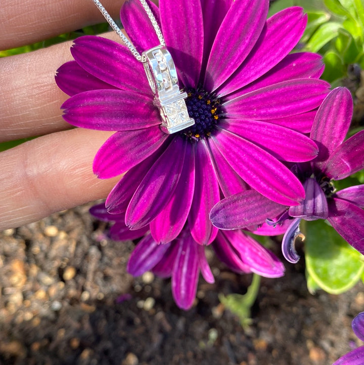 14Kt Princess Diamond Pendant .60 Ct