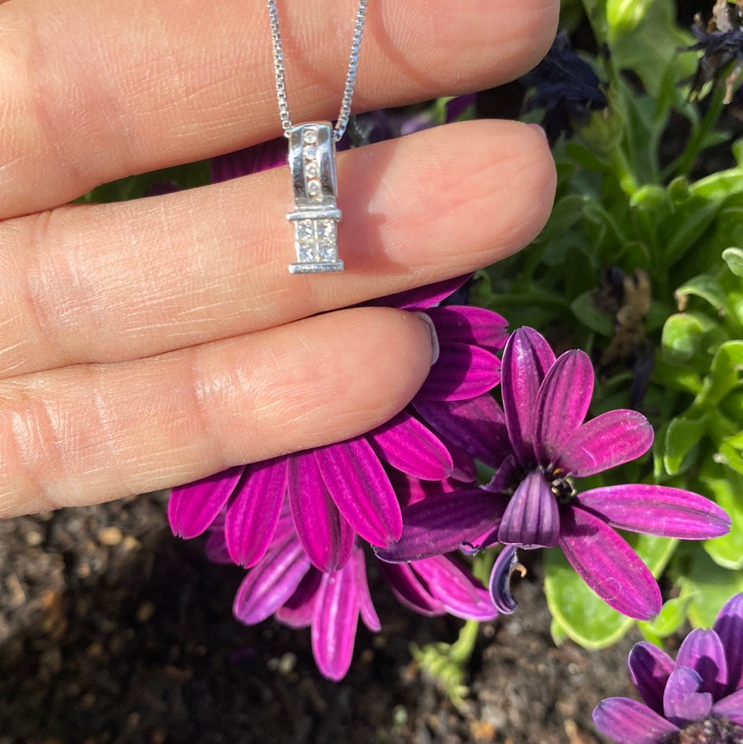 14Kt Princess Diamond Pendant .60 Ct
