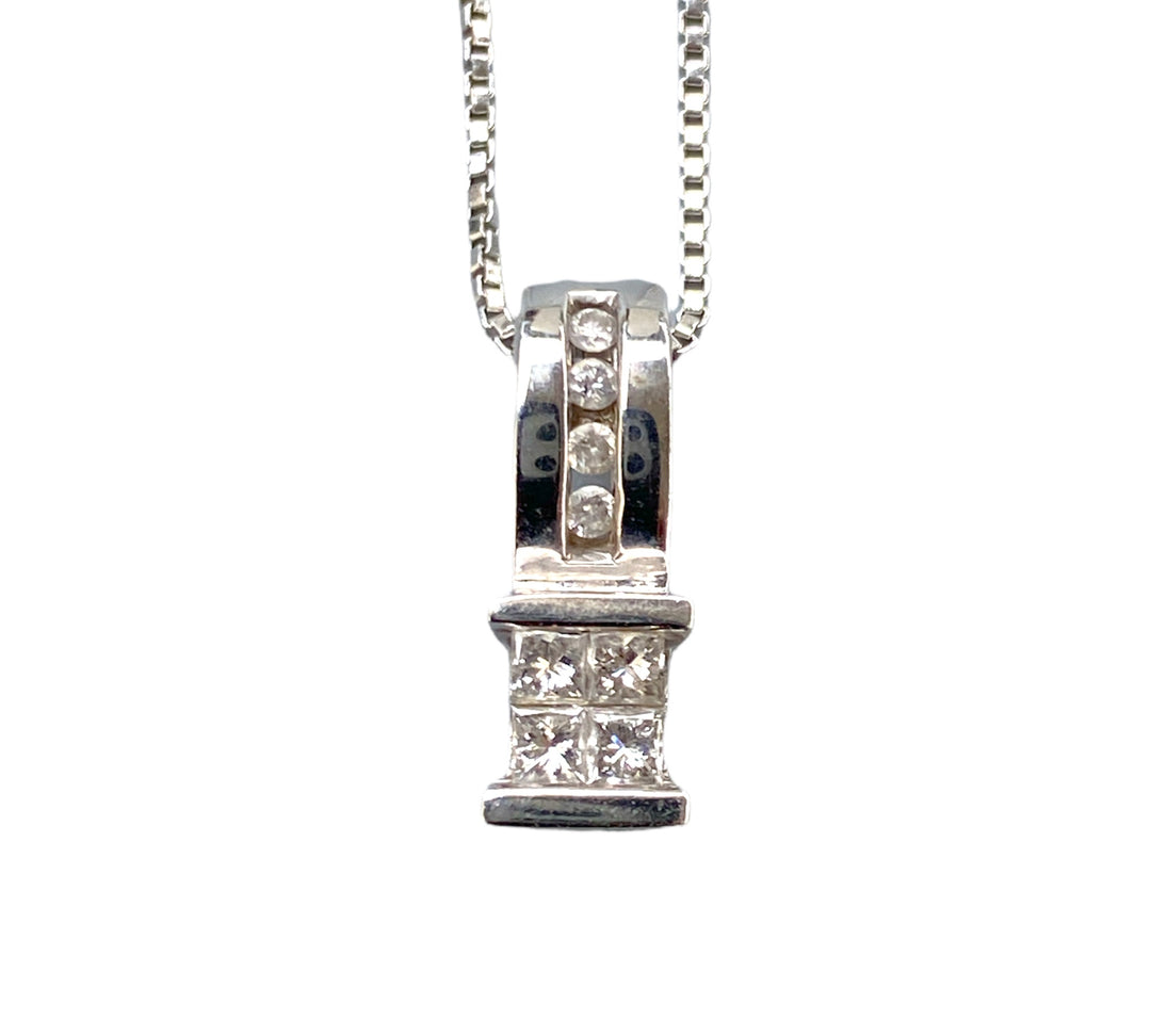 14Kt Princess Diamond Pendant .60 Ct