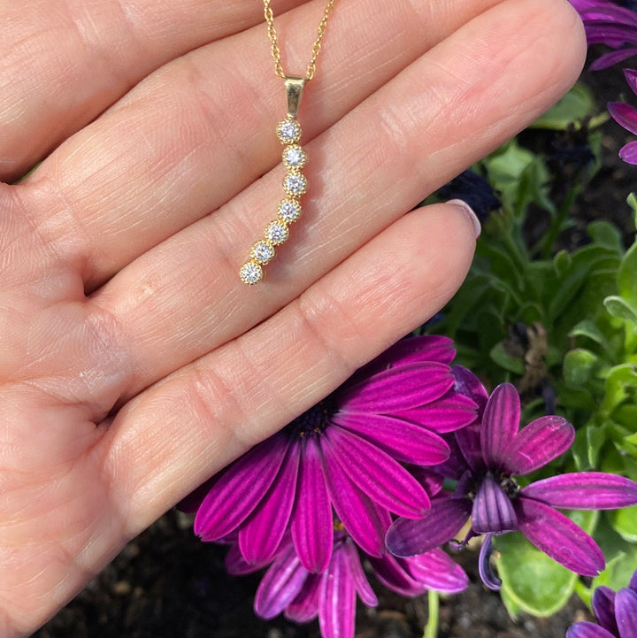 14kt Yellow Gold Journey Pendant VS Quality .56 Ct