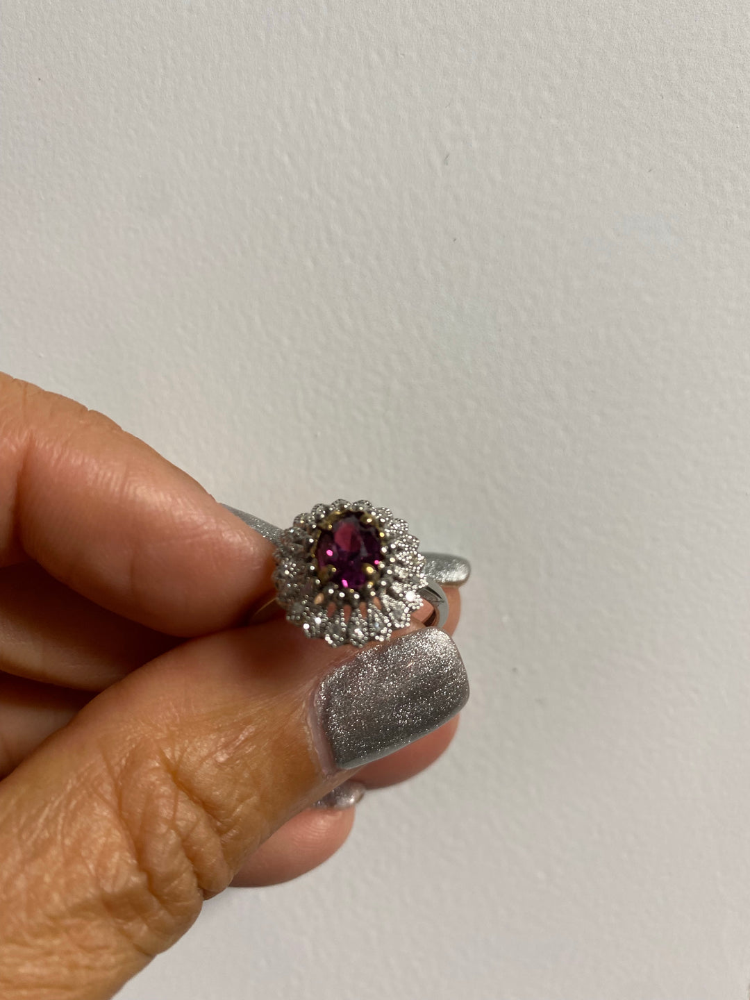 Halo Tourmaline and Diamond Ring 14kt Gold
