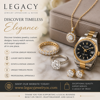 Discover your legacy — Appraisals, Services, and Fine Jewelry.