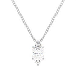 1.70 Carat Marquise Cut Natural Diamond Solitaire Pendant In 14K White Gold