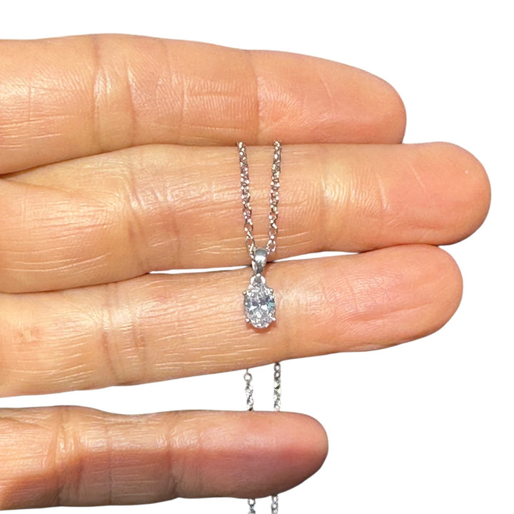 14karat .74 ct Certified Diamond Pendant and White Gold Chain