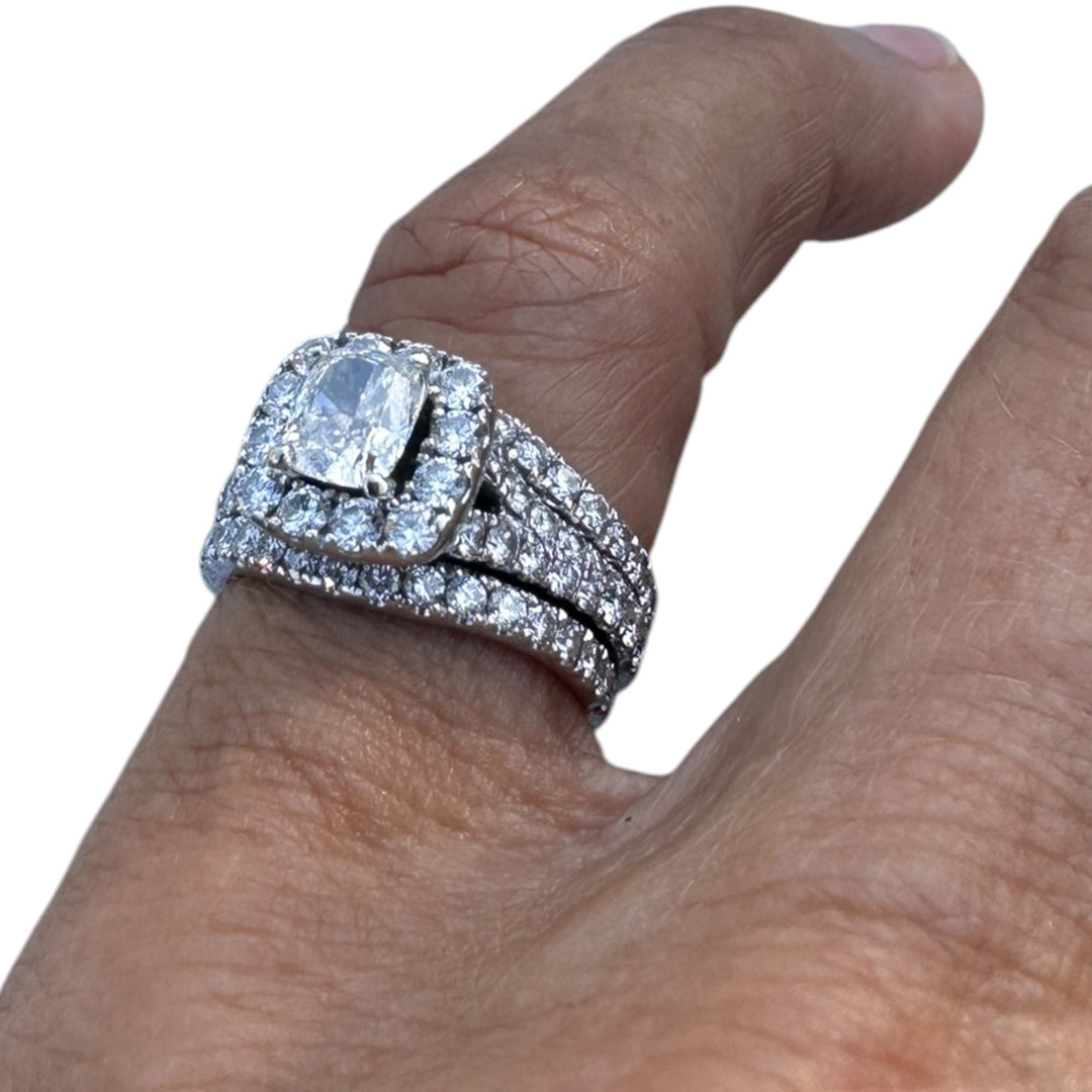 Neil Lane, 2/1/6 carat t.w. 3-Band Cushion Cut Engagement Ring