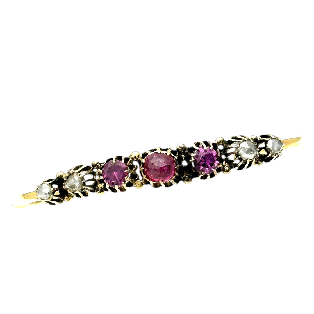 Vintage, 14 Karat Ruby Diamond Bracelet 1.35 Carat