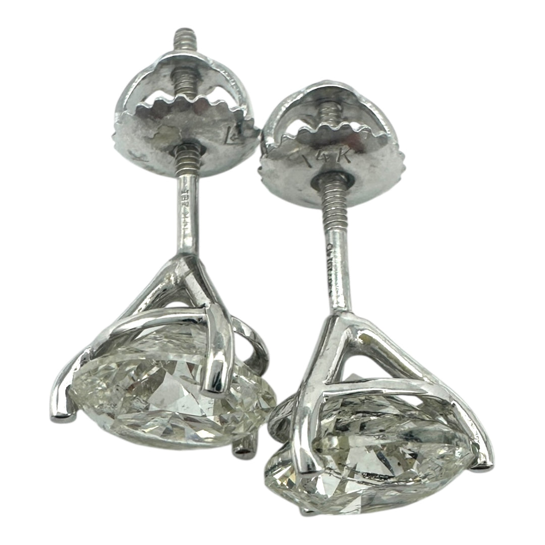 3.01 ct Diamond Studs, Natural Martini Settings