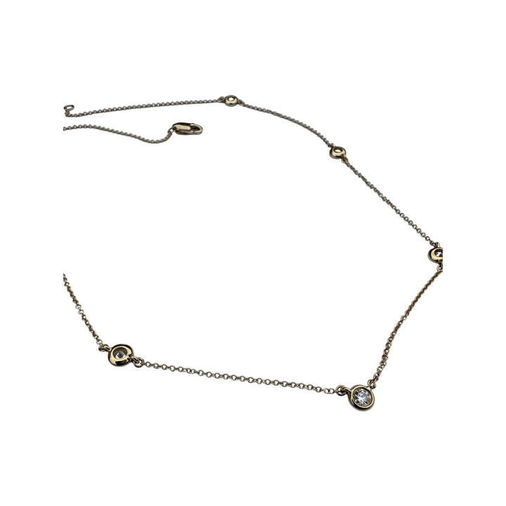 Modern 18 karat Yellow Bezel-Set 7-Diamond Station Necklace 1.40 Ct VS F/G