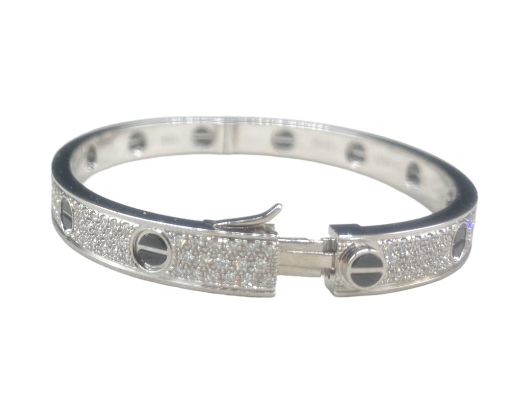 18K Diamond Bracelet 2.00 Black Ceramic Screws White Gold