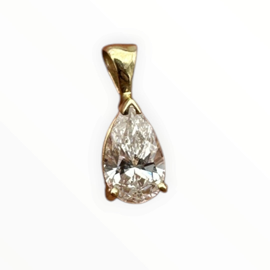 Certified 1.83 Carat Pear Shaped Diamond Solitaire Pendant SI1, E color 14 karat