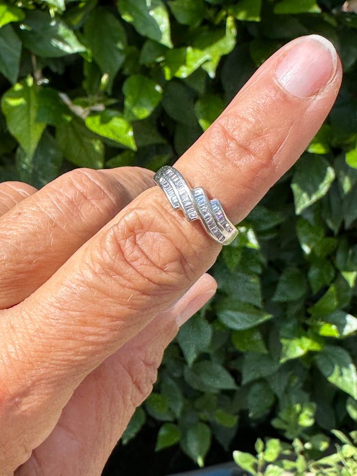 14K Channel Baguette Diamond Band Ring .80 Ct VS